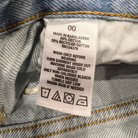 Aeropostale 90’s High Rise Cut-Off Distressed Jean Shorts Size 00 - Picture 4 of 8